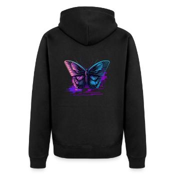 Butterfly Retro Shades - Veste à capuche bio Premium Unisexe - noir - Dos - Nico (187cm)
