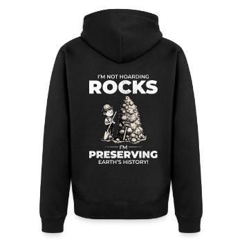 Gesteinssammler Geologie Geowissenschaften - Unisex Premium Bio Zip Hoodie - Schwarz - Hinten - Nico (187cm)