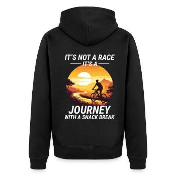 Sunset Trail Ride Bike Rider Off-road Cycling - Unisex Premium Organic Zip Hoodie - black - Back - Nico (187cm)