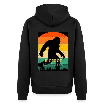 Bigfoot is coming - Unisex Premium Organic Zip Hoodie - black - Back - Nico (187cm)