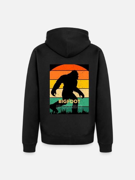 Bigfoot is coming - Unisex Premium Organic Zip Hoodie - black