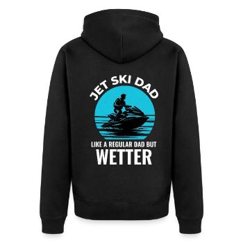 Jet ski pour les papas qui aiment s’amuser - Veste à capuche bio Premium Unisexe - noir - Dos - Nico (187cm)
