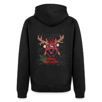 Merry Christmas - Unisex Premium Bio Zip Hoodie - Schwarz - Hinten - Nico (187cm)