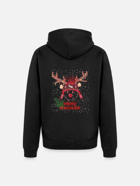 Merry Christmas - Unisex Premium Organic Zip Hoodie - black