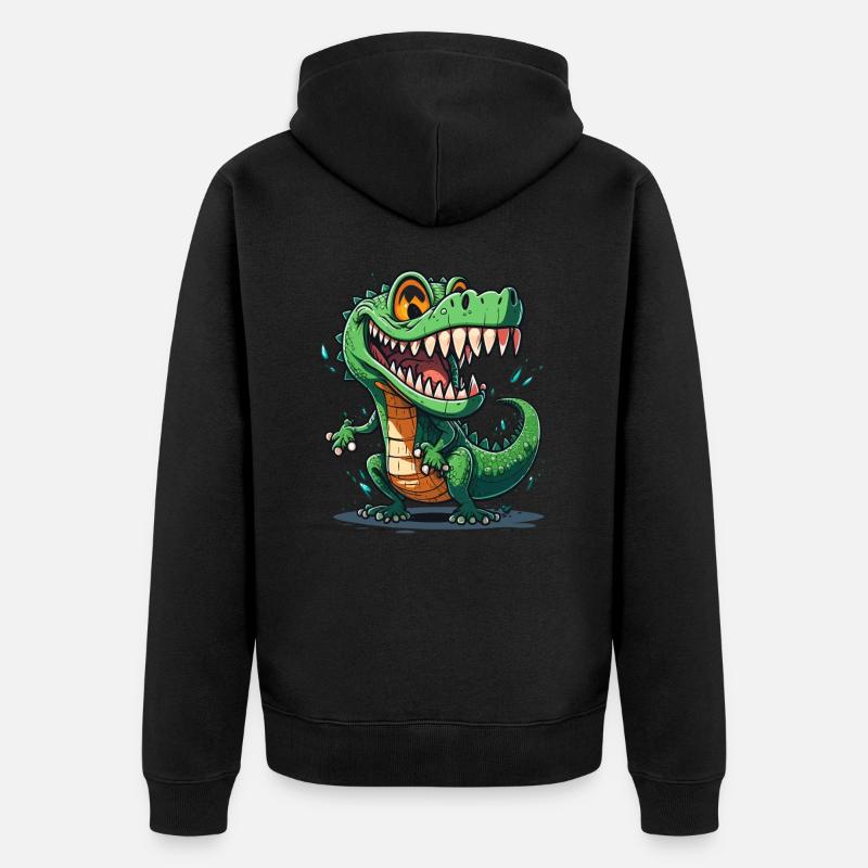 Gator souriant - Veste à capuche bio Premium Unisexe - noir