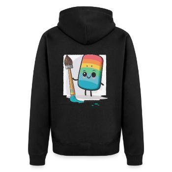 Le Vagabond de l’aquarelle - Veste à capuche bio Premium Unisexe - noir - Dos - Nico (187cm)