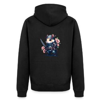 The ninja hamster – incredible and unforgettable - Unisex Premium Organic Zip Hoodie - black - Back - Nico (187cm)