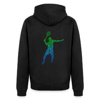 Badminton Badminton Players Badminton Kids - Unisex Premium Organic Zip Hoodie - black - Back - Nico (187cm)