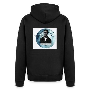 Profondeur de la vie – Citation de Ralph Waldo Emerson - Veste à capuche bio Premium Unisexe - noir - Dos - Nico (187cm)