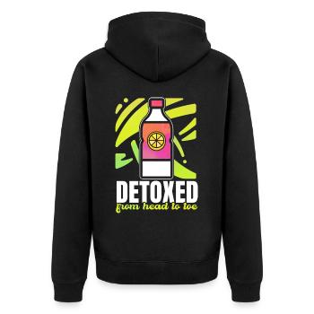 Pleasant Lemon Of Lovable Detoxing Saying - Unisex Premium Organic Zip Hoodie - black - Back - Nico (187cm)