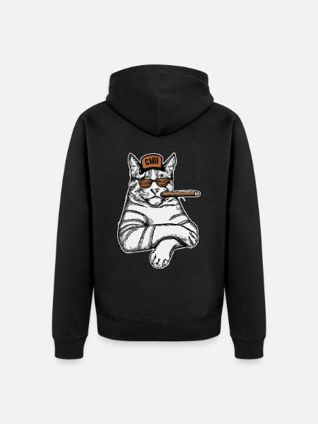 Katzen Katze Katzenshirt Katze Geschenkidee kitten - Premium økologisk unisex-hættejakke - sort