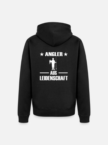 Angeln - Unisex Premium Bio Zip Hoodie - Schwarz