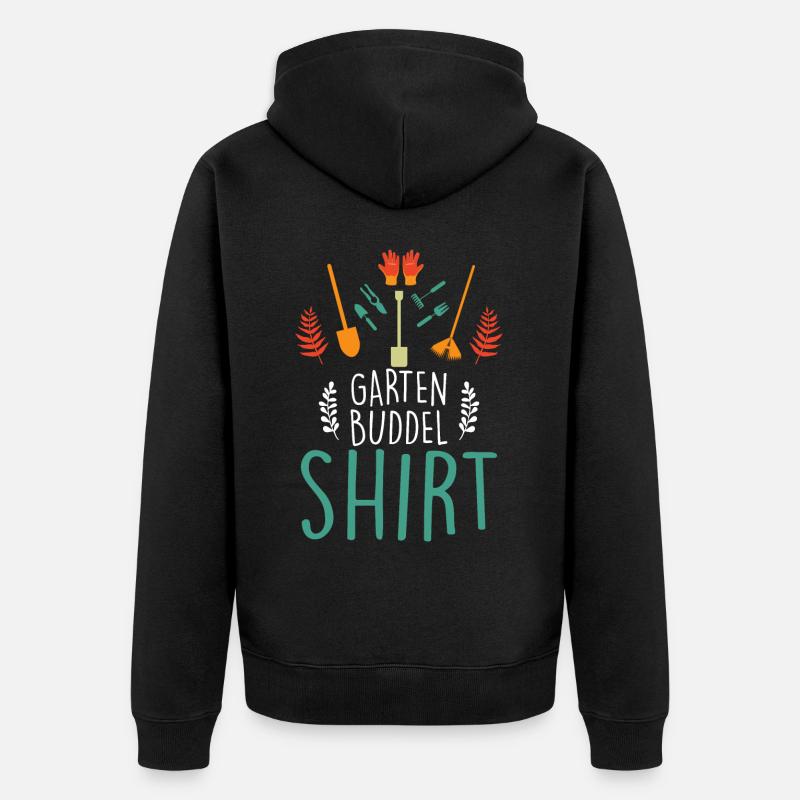 Garten Buddel Gärtner - Unisex Premium Bio Zip Hoodie - Schwarz