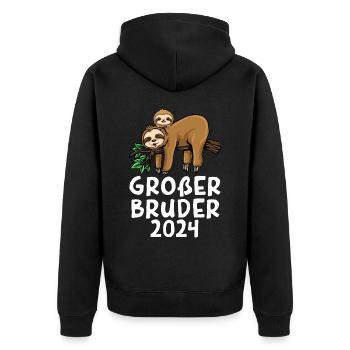 Big Brother 2024 Paresseux - Veste à capuche bio Premium Unisexe - noir - Dos - Nico (187cm)