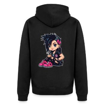 Cool Gothic Punk Girl - Unisex Premium Organic Zip Hoodie - black - Back - Nico (187cm)