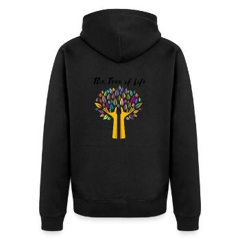 The tree of live - Unisex Premium Organic Zip Hoodie - black - Back - Nico (187cm)