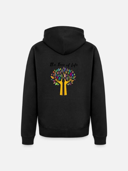 The tree of live - Unisex Premium Organic Zip Hoodie - black