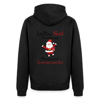 Le Père Noël N'existe Pas - Veste à capuche bio Premium Unisexe - noir - Dos - Nico (187cm)