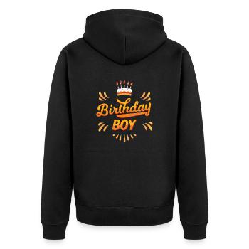 Birthday boy - Unisex Premium Organic Zip Hoodie - black - Back - Nico (187cm)