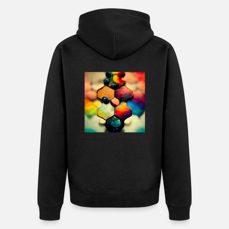 Ein Puzzle mit Moleküle - Unisex Premium Bio Zip Hoodie - Schwarz