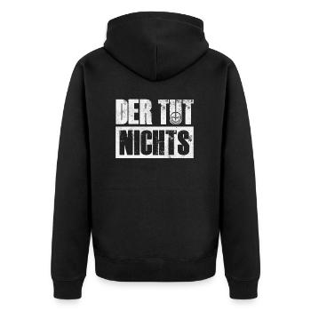 Der Tut Nichts Spruch Hundesport IGP Hundeshirt - Unisex Premium Bio Zip Hoodie - Schwarz - Hinten - Nico (187cm)