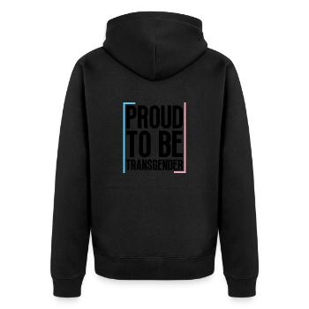 Trans Transgender Transsexual Pride - Unisex Premium Organic Zip Hoodie - black - Back - Nico (187cm)