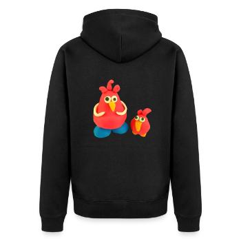 crazy chickens - Unisex Premium Organic Zip Hoodie - black - Back - Nico (187cm)