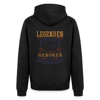 Happy Birthday, Alles gute zum Geburtstag - Unisex Premium Bio Zip Hoodie - Schwarz - Hinten - Nico (187cm)