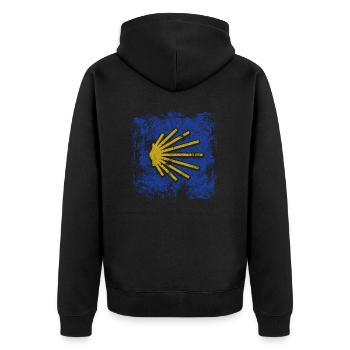 Camino - Camino de Santiago - Pèlerinage - Santiago - Veste à capuche bio Premium Unisexe - noir - Dos - Nico (187cm)