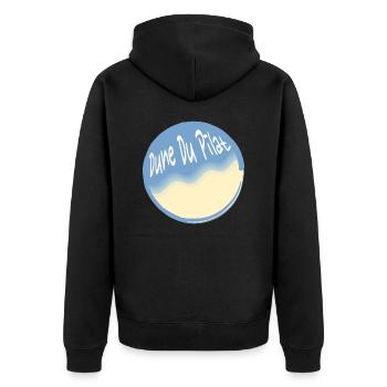 Dune du Pilat Arcachon Beach - Unisex Premium Organic Zip Hoodie - black - Back - Nico (187cm)