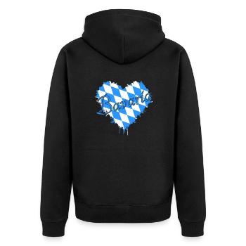 Bavaria Bayern - Unisex Premium Bio Zip Hoodie - Schwarz - Hinten - Nico (187cm)