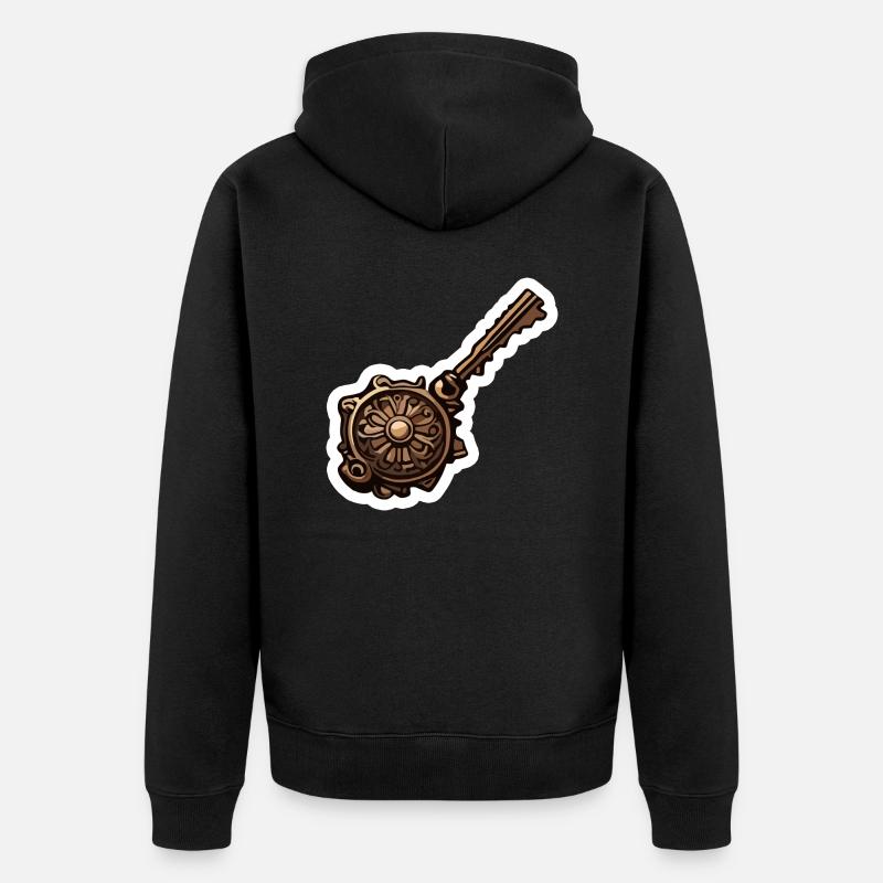 Key / Lock / Locked / Security - Unisex Premium Organic Zip Hoodie - black