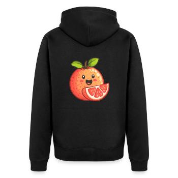 Grapefruit - Unisex Premium Bio Zip Hoodie - Schwarz - Hinten - Nico (187cm)