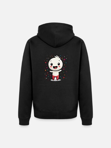 Fasnachtsfreude mit Konfetti - Unisex Premium Bio Zip Hoodie - Schwarz