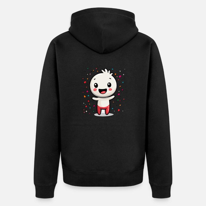Fasnachtsfreude mit Konfetti - Unisex Premium Bio Zip Hoodie - Schwarz