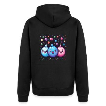 Joie de carnaval avec des confettis - Veste à capuche bio Premium Unisexe - noir - Dos - Nico (187cm)