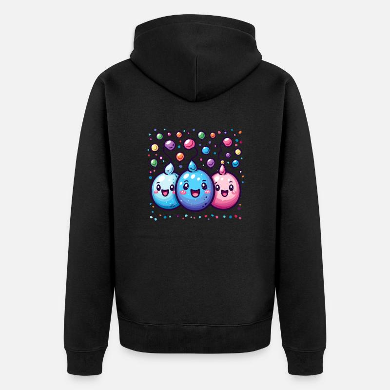 Fasnachtsfreude mit Konfetti - Unisex Premium Bio Zip Hoodie - Schwarz