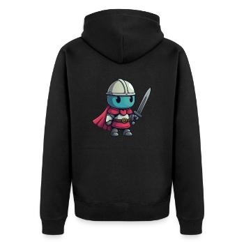 Tapferer Ritter im Comicstil für Kinder - Unisex Premium Bio Zip Hoodie - Schwarz - Hinten - Nico (187cm)