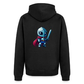Tapferer Ritter im Comicstil für Kinder - Unisex Premium Bio Zip Hoodie - Schwarz - Hinten - Nico (187cm)