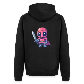 Tapferer Ritter im Comicstil für Kinder - Unisex Premium Bio Zip Hoodie - Schwarz - Hinten - Nico (187cm)