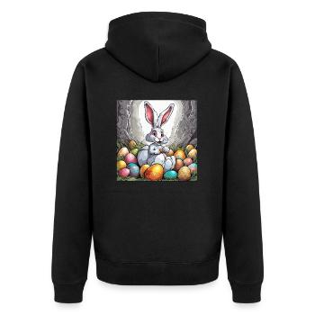 Easter Bunny / Easter / Eggs / Holidays / Easter - Unisex Premium Organic Zip Hoodie - black - Back - Nico (187cm)