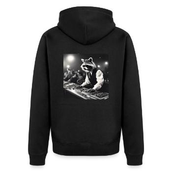 raton laveur / animal / photo / sauvage / drôle / voleur - Veste à capuche bio Premium Unisexe - noir - Dos - Nico (187cm)