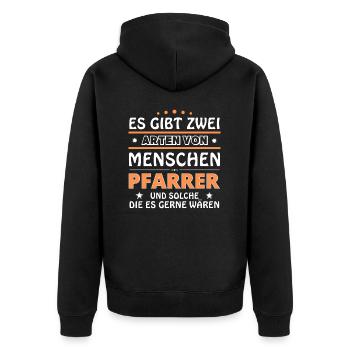 Pastor Gift - Two Types of... Design - Unisex Premium Organic Zip Hoodie - black - Back - Nico (187cm)