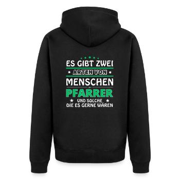 Pastor Gift - Two Types of... Design - Unisex Premium Organic Zip Hoodie - black - Back - Nico (187cm)