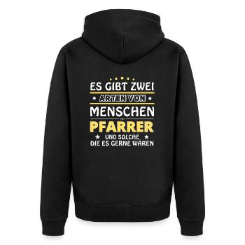 Pastor Gift - Two Types of... Design - Unisex Premium Organic Zip Hoodie - black - Back - Nico (187cm)