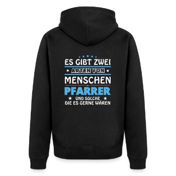 Pastor Gift - Two Types of... Design - Unisex Premium Organic Zip Hoodie - black - Back - Nico (187cm)