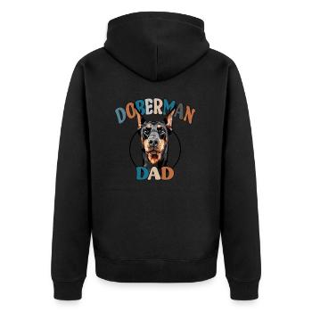 Doberman Papa Chiens Chien Dobie Wilsigns - Veste à capuche bio Premium Unisexe - noir - Dos - Nico (187cm)