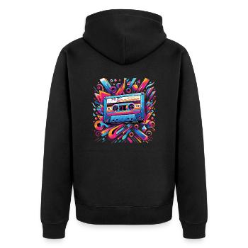 des années 1980 musique cassette mixtape cadeau pour l’amour rétro - Veste à capuche bio Premium Unisexe - noir - Dos - Nico (187cm)