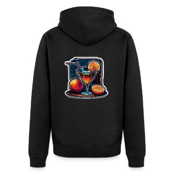 Cocktail / Bar / Mixage / Boisson / Exotique / Club - Veste à capuche bio Premium Unisexe - noir - Dos - Nico (187cm)