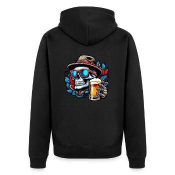 Crâne / Crâne / Squelette / Gothique / Tatouage - Veste à capuche bio Premium Unisexe - noir - Dos - Nico (187cm)